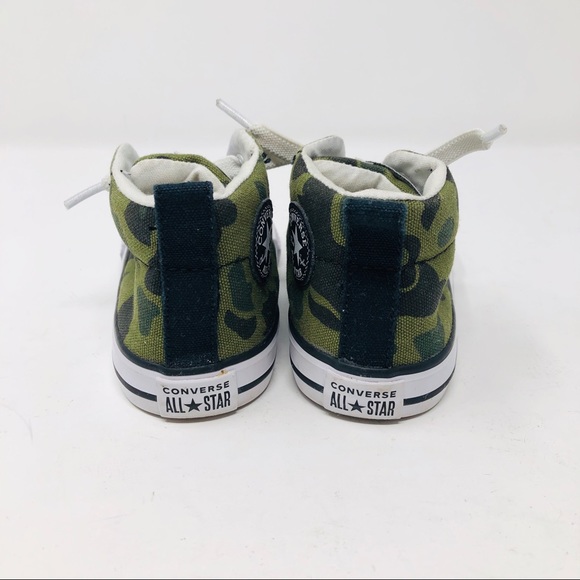 ❌SOLD❌ CONVERSE TODDLER CAMO MID SNEAKERS SZ6 - Picture 5 of 8
